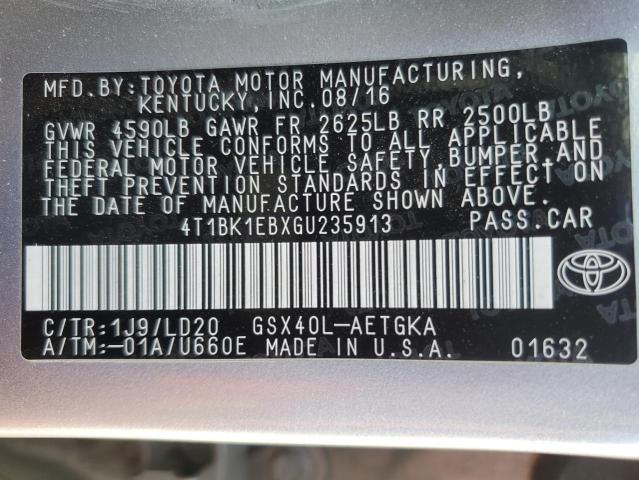 2016 TOYOTA AVALON XLE - 4T1BK1EBXGU235913