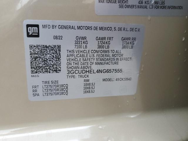 2022 CHEVROLET SILVERADO - 3GCUDHEL4NG657555