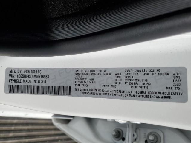 2021 RAM 1500 LONGH - 1C6SRFKT4MN516368