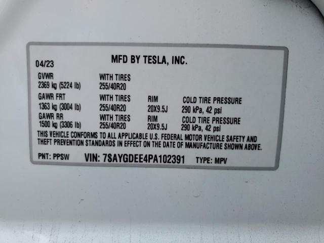 2023 TESLA MODEL Y - 7SAYGDEE4PA102391