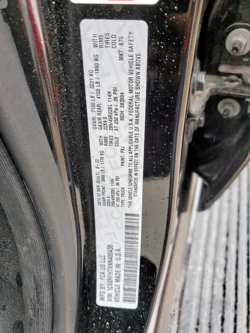 2022 RAM 1500 LIMIT 1C6SRFHTXNN400438