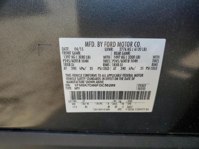 2015 FORD EXPLORER X 1FM5K7D86FGC56289