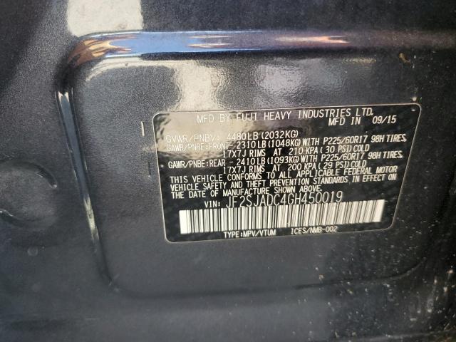 2016 SUBARU FORESTER 2 - JF2SJADC4GH450019