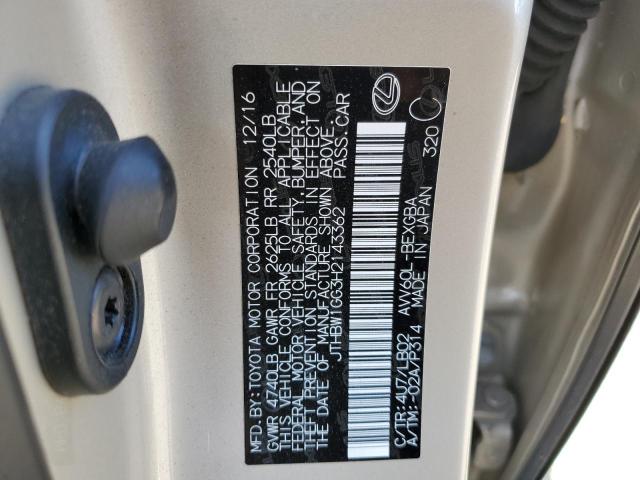 2017 LEXUS ES 300H JTHBW1GG3H2143362