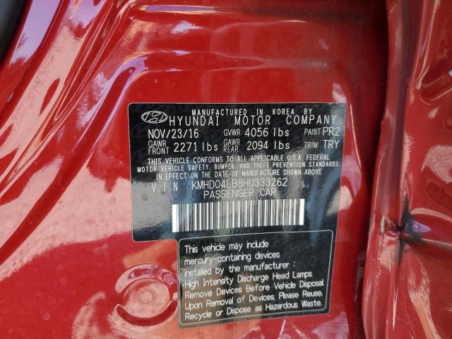 2017 HYUNDAI ELANTRA SP KMHD04LB8HU333262