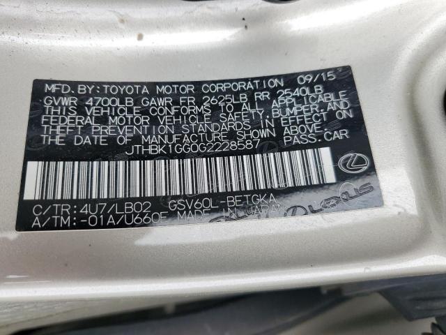 2016 LEXUS ES 350 JTHBK1GG0G2228587