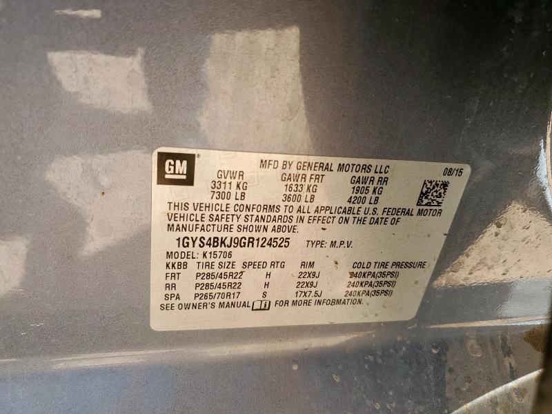 2016 CADILLAC ESCALADE L - 1GYS4BKJ9GR124525