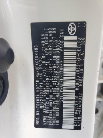 2020 TOYOTA COROLLA LE - 5YFEPRAE7LP119643