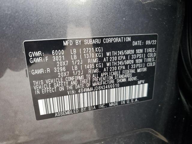 2022 SUBARU ASCENT ONY 4S4WMAJD8N3466010
