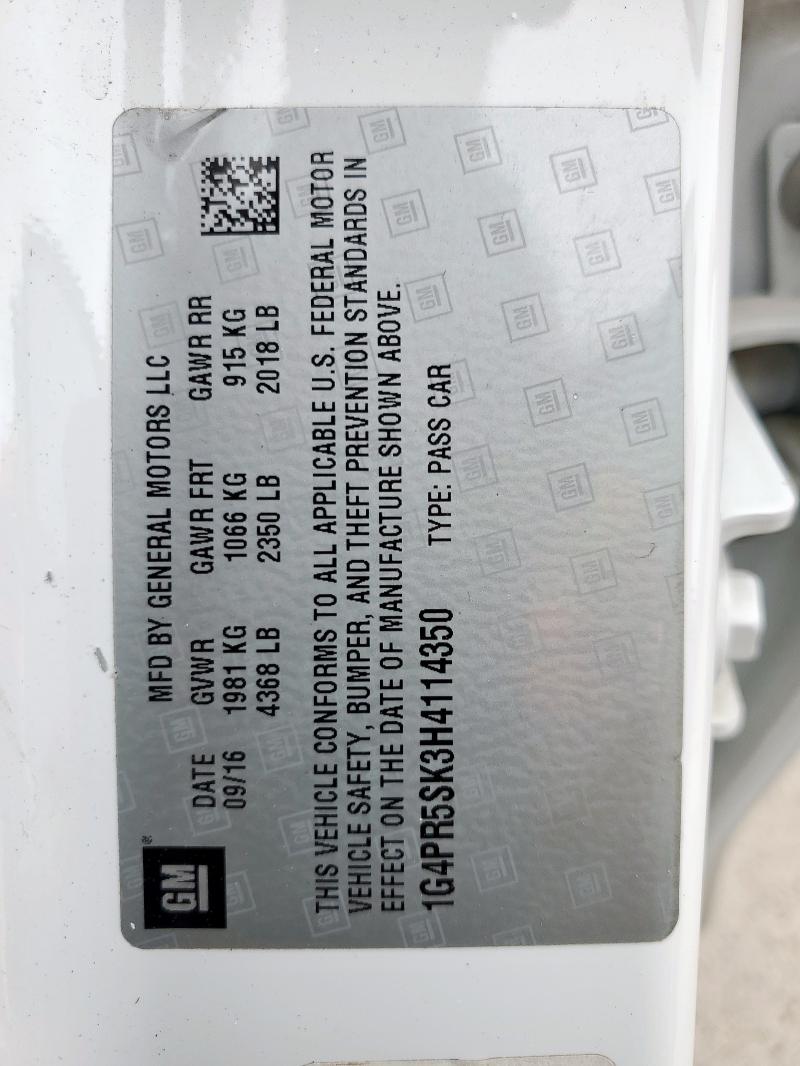 2017 BUICK VERANO SPO 1G4PR5SK3H4114350
