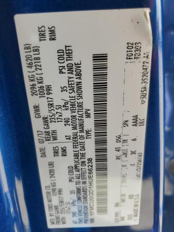 2017 FORD ESCAPE SE - 1FMCU0GD1HUE66238