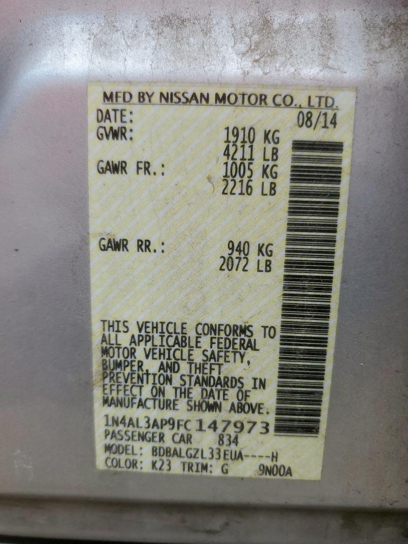 2015 NISSAN ALTIMA 2.5 - 1N4AL3AP9FC147973