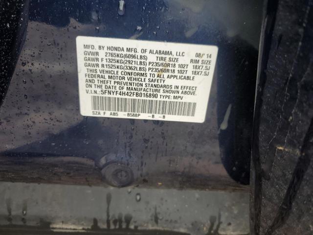 2015 HONDA PILOT EX 5FNYF4H42FB016890