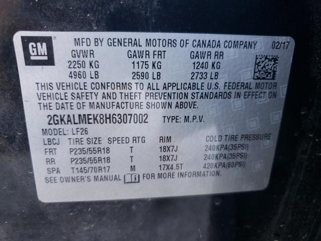 2017 GMC TERRAIN SLE 2GKALMEK8H6307002
