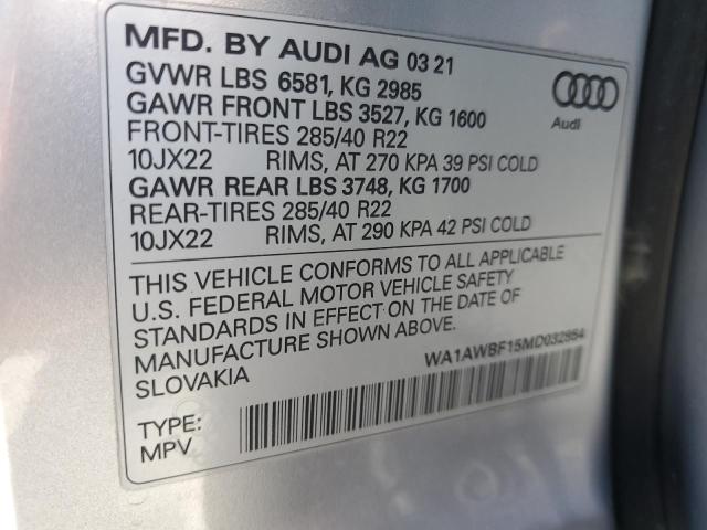 2021 AUDI SQ8 PREMIU - WA1AWBF15MD032854