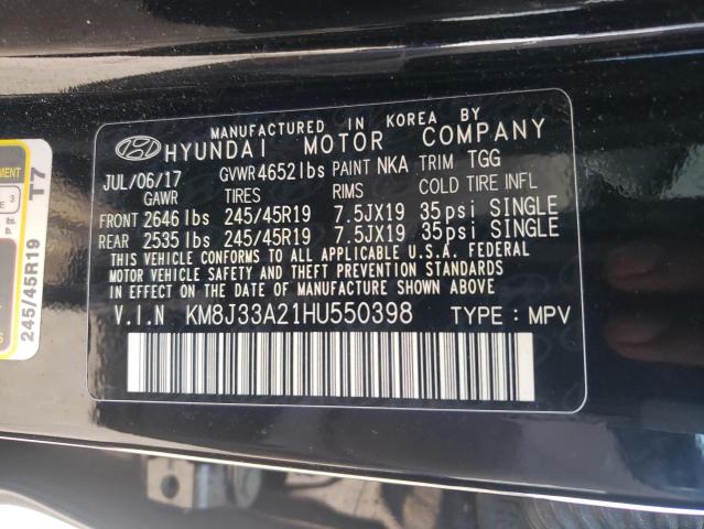 2017 HYUNDAI TUCSON LIM - KM8J33A21HU550398