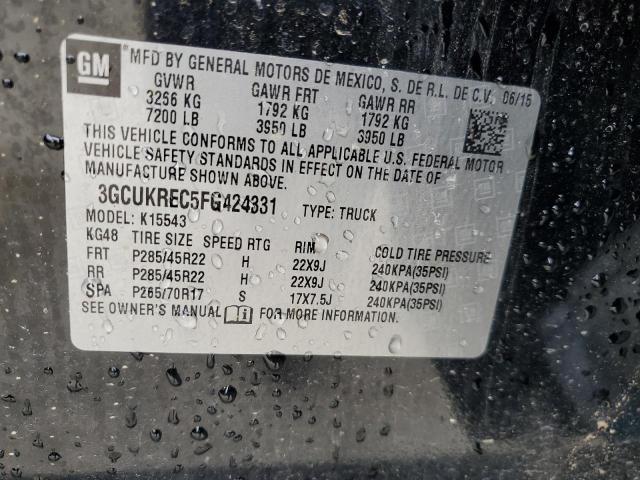 2015 CHEVROLET SILVERADO - 3GCUKREC5FG424331