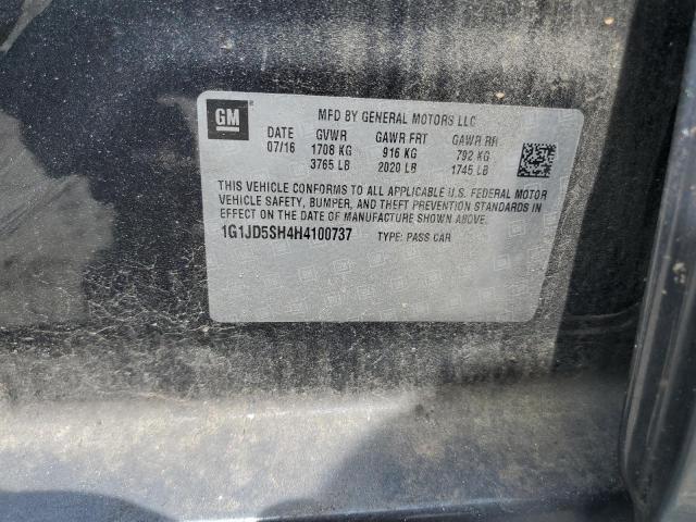 2017 CHEVROLET SONIC LT - 1G1JD5SH4H4100737