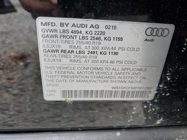 2015 AUDI Q3 PRESTIG WA1GFCFS6FR012966
