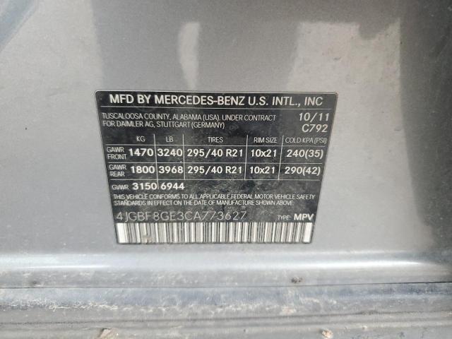 2012 MERCEDES-BENZ GL 550 4MA - 4JGBF8GE3CA773627