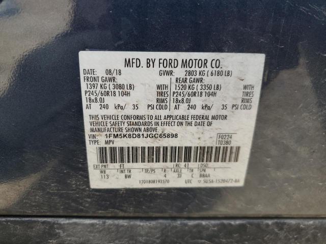2018 FORD EXPLORER X - 1FM5K8D81JGC65898