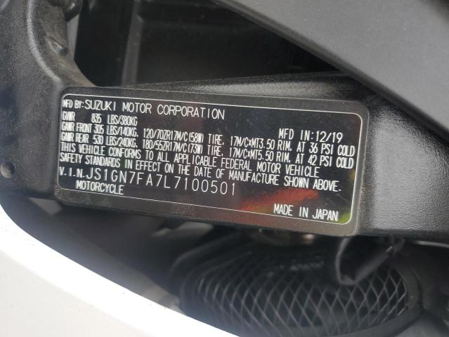 2020 SUZUKI GSX-R600 JS1GN7FA7L7100501