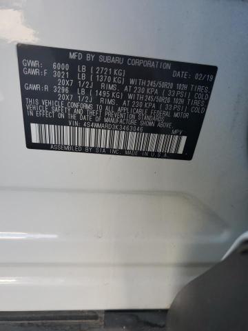 2019 SUBARU ASCENT TOU 4S4WMARD3K3463046
