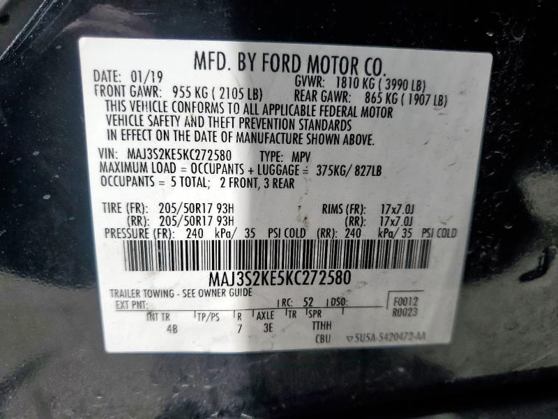 2019 FORD ECOSPORT MAJ3S2KE5KC272580