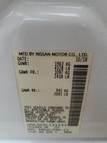 2019 NISSAN ALTIMA SV - 1N4BL4DV5KC131543