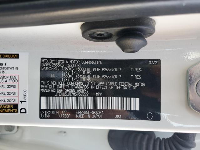 2021 TOYOTA 4RUNNER VE JTEHU5JR7M5957229