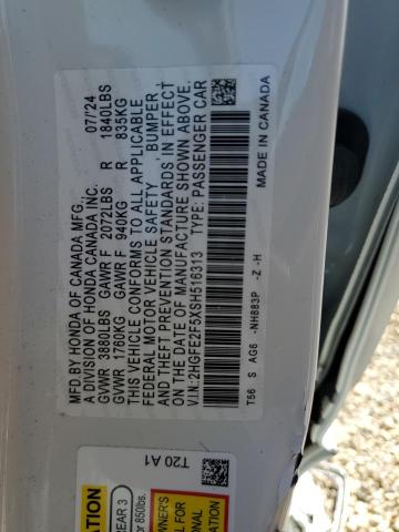 2025 HONDA CIVIC SPOR 2HGFE2F5XSH516313