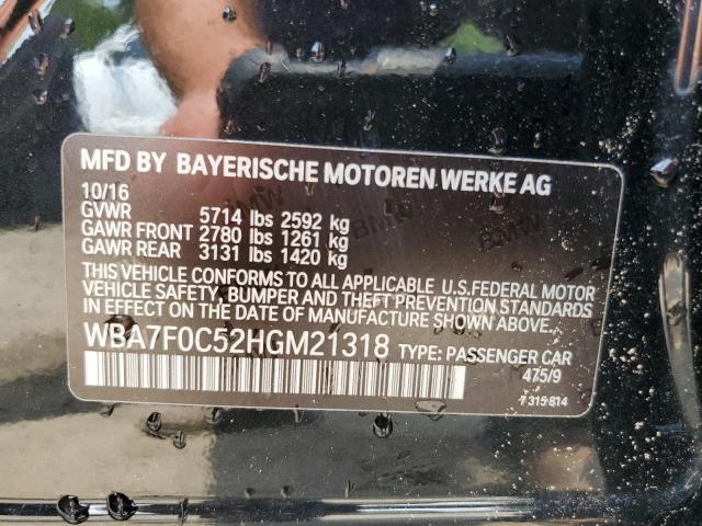 2017 BMW 750 I WBA7F0C52HGM21318