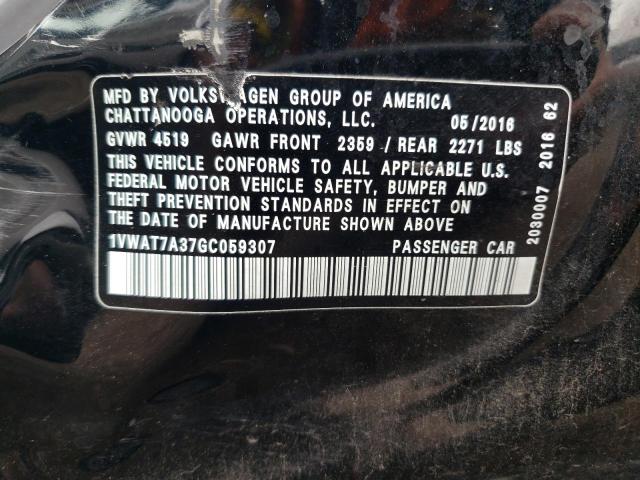 2016 VOLKSWAGEN PASSAT S - 1VWAT7A37GC059307