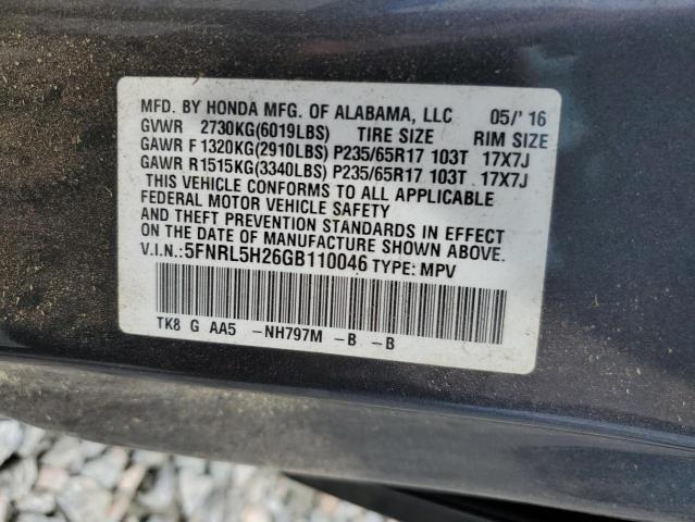 2016 HONDA ODYSSEY LX 5FNRL5H26GB110046