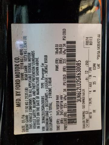 2016 LINCOLN MKZ HYBRID 3LN6L2LU2GR630085