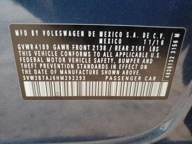 2017 VOLKSWAGEN JETTA S - 3VW2B7AJ6HM292293