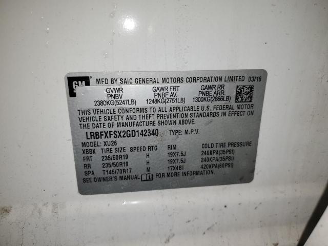 2016 BUICK ENVISION P LRBFXFSX2GD142340