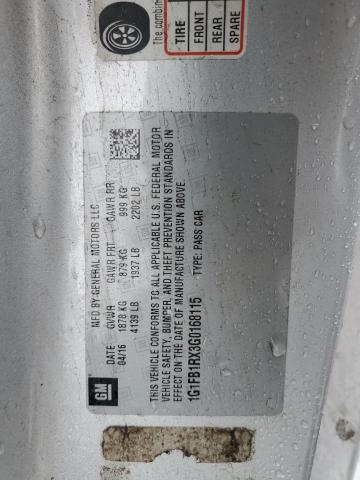 2016 CHEVROLET CAMARO - 1G1FB1RX3G0168115