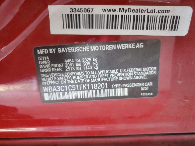 2015 BMW 328 I SULE WBA3C1C51FK118201