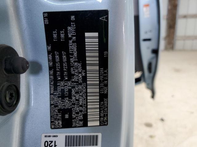 2017 TOYOTA SIENNA XLE 5TDYZ3DC5HS780455