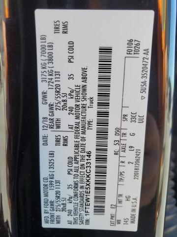 2019 FORD F150 SUPER - 1FTEW1E5XKKC33146