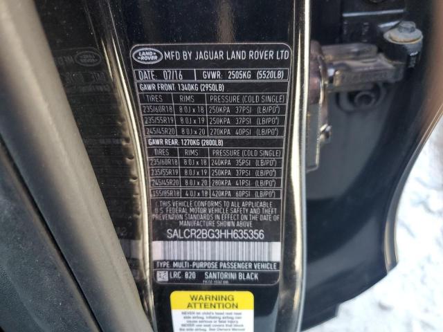 2017 LAND ROVER DISCOVERY - SALCR2BG3HH635356