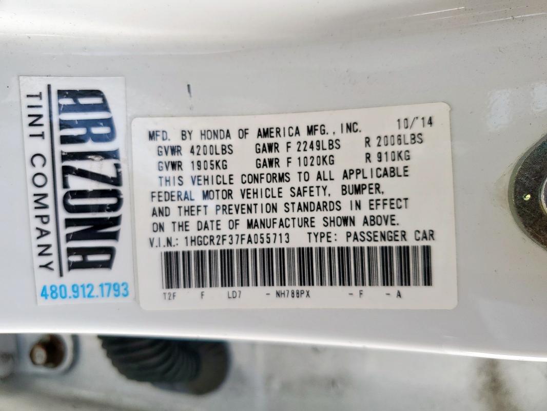 2015 HONDA ACCORD LX - 1HGCR2F37FA055713