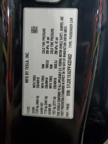 2023 TESLA MODEL 3 - 5YJ3E1EA2PF432462