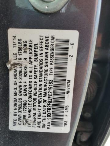 2015 HONDA CIVIC EX - 19XFB2F82FE219183