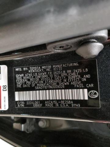 2022 LEXUS ES 250 BAS 58AD11D11NU009026