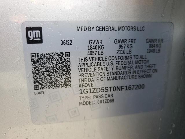 2022 CHEVROLET MALIBU LT - 1G1ZD5ST0NF167200