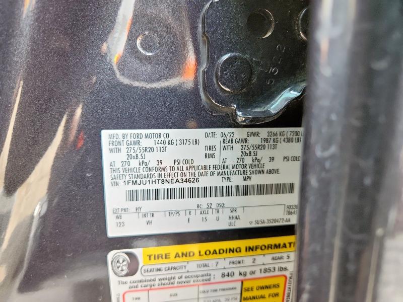 2022 FORD EXPEDITION - 1FMJU1HT8NEA34626