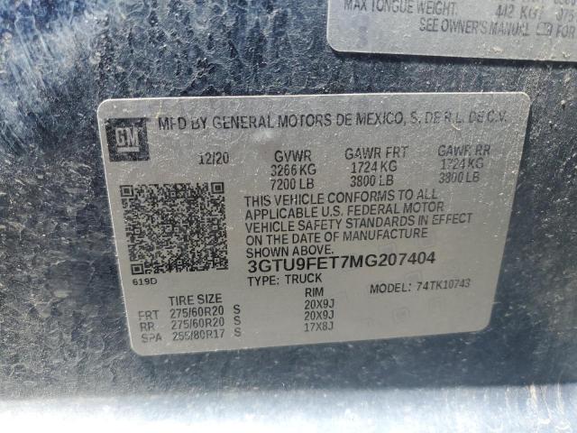 2021 GMC SIERRA K15 3GTU9FET7MG207404