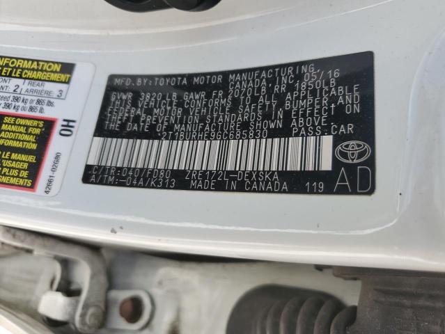 2016 TOYOTA COROLLA L - 2T1BURHE9GC685830